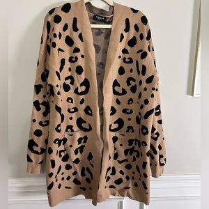 Rebdolls "On The Prowl" Cheetah Print Longsleeve Knit Cardigan - 5X